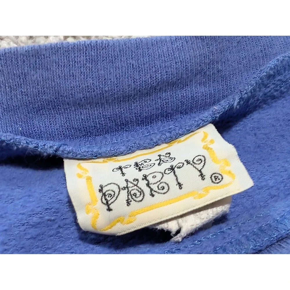 Tea Party‎ Sweatshirt Women XL Blue Pigs in a Blanket Vintage 1998 Graphic Retro